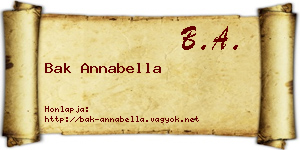 Bak Annabella névjegykártya